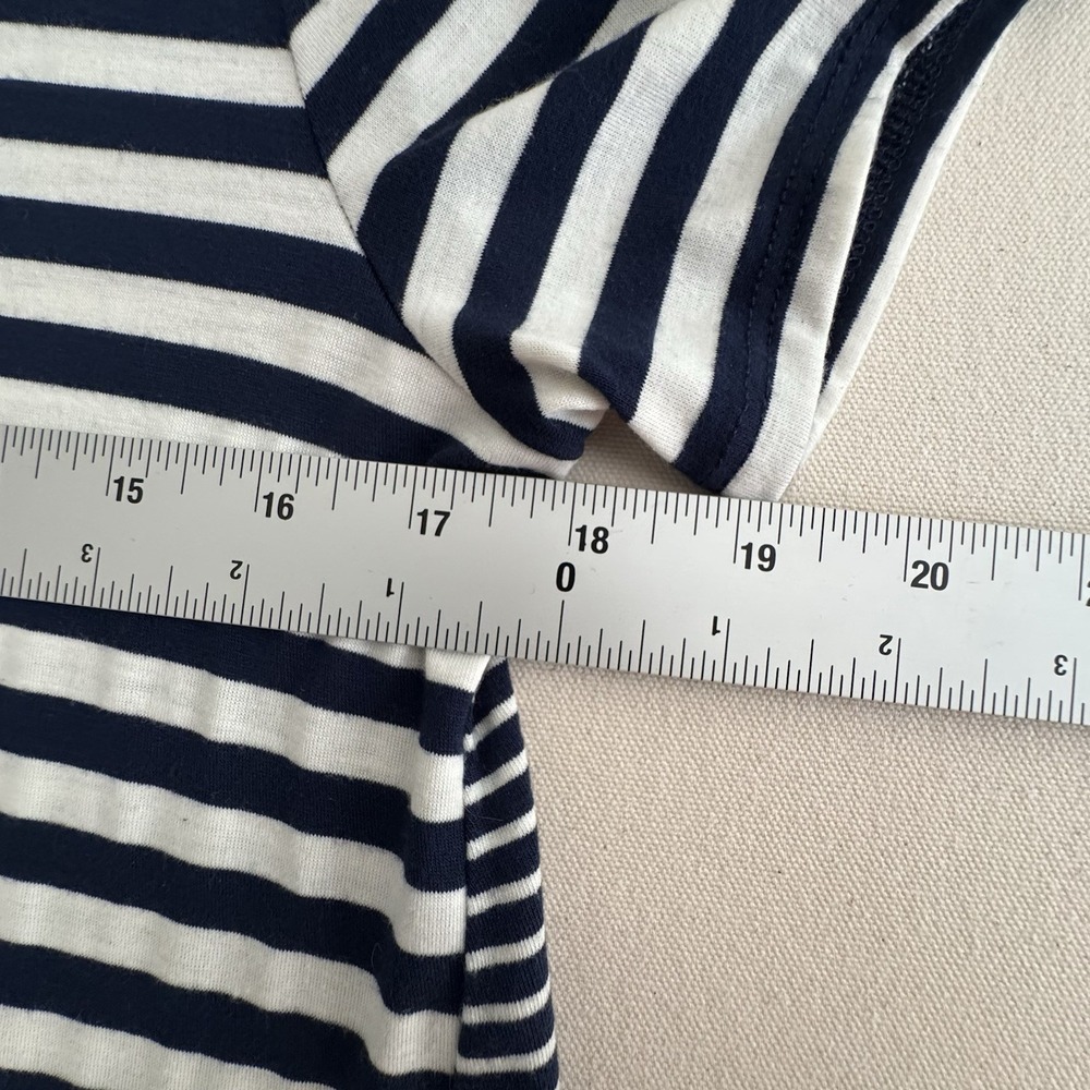 T-shirt Dress Small White Navy Short Sleeve Coastal Nautical Preppy Sporty - Picture 8 of 13